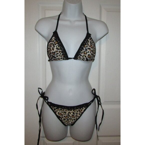 Sheer Animal Print String Bikini / Bra Panty Sets - NEW - Picture 3 of 10